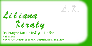 liliana kiraly business card